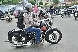 Monet-Goyon de 1929 à la 10e&nbsp;tournée internationale de motos anciennes VFV ADAC dans le nord de l'Allemagne.