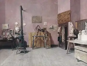 Louis Moeller,Sculptor's Studio, années 1880.