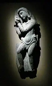 Dévot. Pakistan. Swat. Butkara I. Schiste, 67,5&nbsp;×&nbsp;23,5&nbsp;×&nbsp;6,5&nbsp;cm. Swat Museum (Saidu Sharif). Époque indo-scythe ou indo-parthe