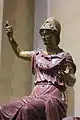 Corps d'une Minerve d'époque antique en porphyre, avec ajout d'une tête et de bras modernes en bronze (XVIIe et XVIIIe&nbsp;siècle).