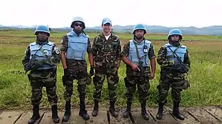 En République démocratique du Congo avec les Casques bleus.
