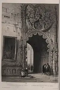 Monastère de Santa María del Parral&nbsp;(es) (Ségovie), lithographie de Auguste Mathieu (1810-1864) d'après Jenaro Pérez Villaamil (vers 1850).