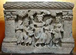 Naissance du Bouddha dans le bois sacré – art du Gandhara, IIe – IIIe&nbsp;siècle apr. J.-C.