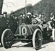 Sidney Girling, deuxième qualifié des éliminatoires anglaises de la Coupe internationale Gordon Bennett (10 mai 1904), sur Wolseley (puis 9e et 1er&nbsp;anglais).