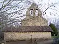 Vue ouest du porche et du clocher-pignon (déc.&nbsp;2009)