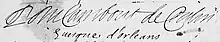 Signature de Pierre du Cambout de Coislin