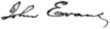 Signature de John Evans