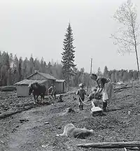 Famille expulsée de Carélie, 1945