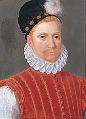 Le tableau représente un homme avec une moustache rousse