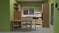 Application du plugin Vray sur un dessin de cuisine fait avec Sketchup