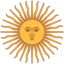 Sol de Mayo sur le drapeau de l'Argentine, 1818