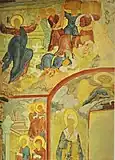 Expulsion des marchands du temple. Fragment de la peinture du mur sud.