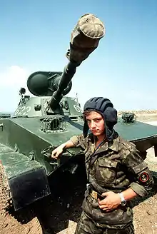 Char léger PT-76 de l'infanterie de marine soviétique.