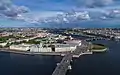 Vue aérienne de l'ile. Juin 2017.