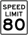 Vitesse maximale autorisée de 80&nbsp;mph, soit 129&nbsp;km/h