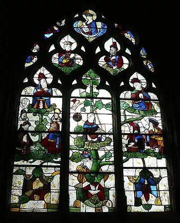 Vitrail du XVIe&nbsp;siècle à Saint-Saulge (Nièvre).