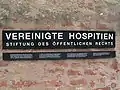 Enseigne des Vereinigte Hospitien et informations.