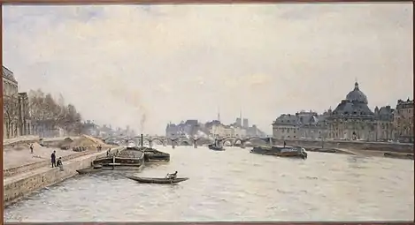 Le Pont des Arts, vue du pont Royal,Stanislas Lépine, 1884,musée Carnavalet, Paris.
