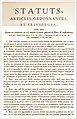 Premiers statuts des plombiers en 1549 en vingt-trois articles.
