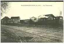 Gare de Saint-Germain-Laxis au début du XXe&nbsp;siècle.