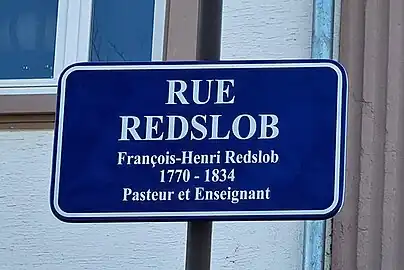 Plaque de rue à la Robertsau.