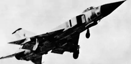 Vue aérienne d'un Su-15 «&nbsp;Flagon-C&nbsp;» soviétique (1985).