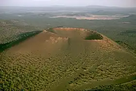 Vue aérienne du cratère Sunset.