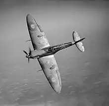 Photographie en noir et blanc d'un avion en vol.