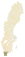 Carte représentant la province de Scanie au sein de la Suède, au sud-ouest du pays.