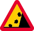 Chutes de pierres par la droite