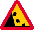 Chutes de pierres par la gauche