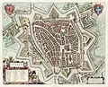 Le numéro 25 (en bas de l'image) indique l'emplacement de la Kamerpoort sur ce plan de Zwolle tiré de l' Atlas van Loon (1649).