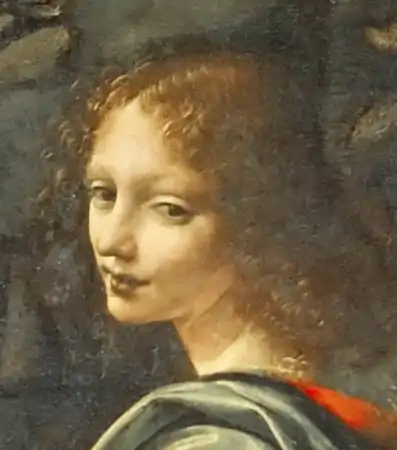 Peinture. Portrait d'un personnage androgyne dans une pose identique au dessin.
