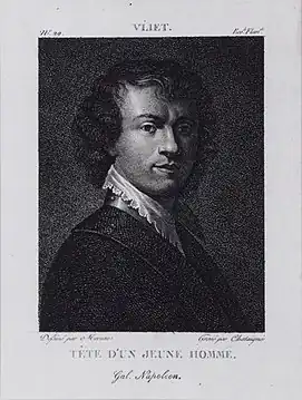 Alexis Chataigner, Tête d'un jeune homme,  eau-forte et gravure, 1804.