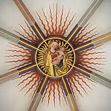 Madonne et enfant sur la voûte de la Stiftskirche (Tübingen)&nbsp;(de).