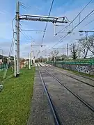 Jonction entre la section "tramway" et la section "train".