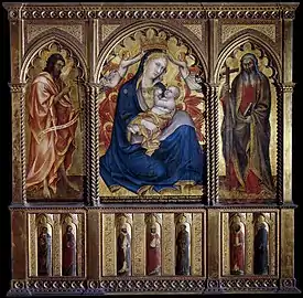 Vierge à l'Enfant avec saint Jean-Baptiste et saint André,Musée des Beaux-Arts de Budapest.