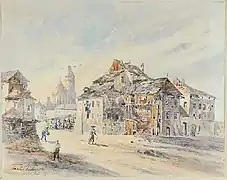 Kazimierz au XIXe siècle aquarelle de Teodor Talowski