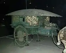 Char de l'empereur Qin en terracota.