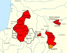 Carte géographique en couleurs.
