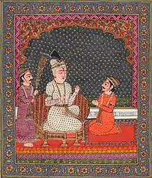 Sanjaya racontant la bataille de Kurukshetra à Dhritarashtra