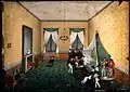 Salon dans lequel Napoléon est mort. Son lit de camp y a été déplacé de sa petite chambre étouffante le 28 avril.