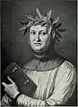 Portrait gravé d'un homme couronné de lauriers.
