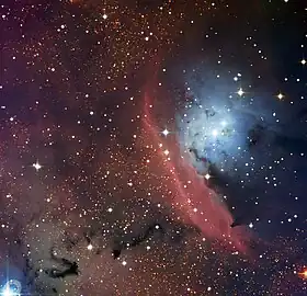 La région de formation d'étoiles NGC 6559 par le télescope Danois.