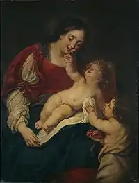 La Vierge aux Roses, huile sur toile, 111 x 86&nbsp;cm, Madrid, musée du Prado.