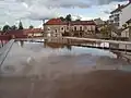 Toiture servant de réservoir d'eau.