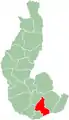 Localisation du district d’Ambovombe-Androy sur la carte de la province de Toliara.