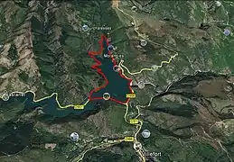 Balade : Le tracé en rouge indique l'un des parcours de 7,3&nbsp;km en 2018.