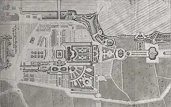Plan du domaine de Traventhal en 1761, résidence des Plön détruite à la fin du XIXe&nbsp;siècle.