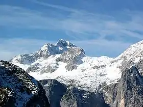 Le Triglav vu depuis Debela Peč.